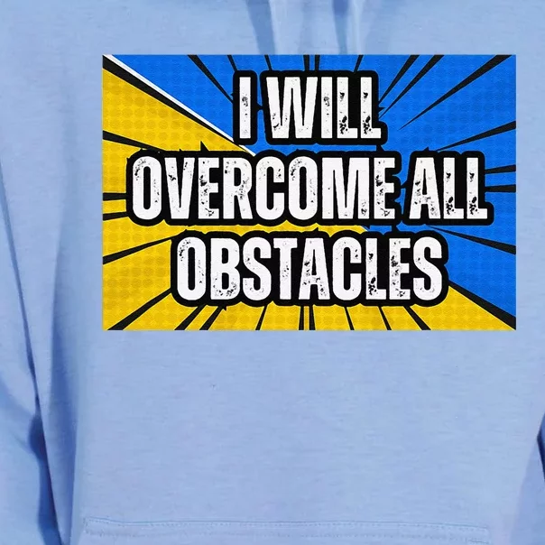 I Will Overcome All Obstacles Inspirational Motivational Unisex Surf Hoodie