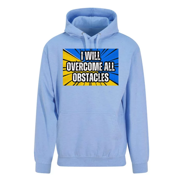 I Will Overcome All Obstacles Inspirational Motivational Unisex Surf Hoodie