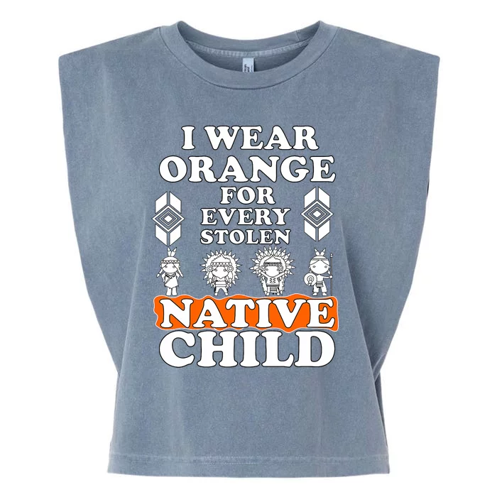 I Wear Orange For Every American Native Child Indian Pride Garment-Dyed Women's Muscle Tee