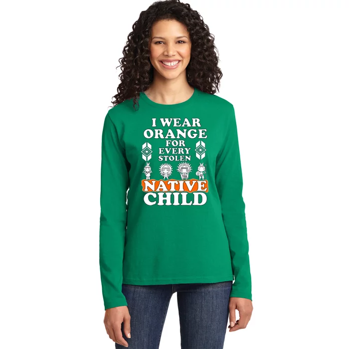 I Wear Orange For Every American Native Child Indian Pride Ladies Long Sleeve Shirt