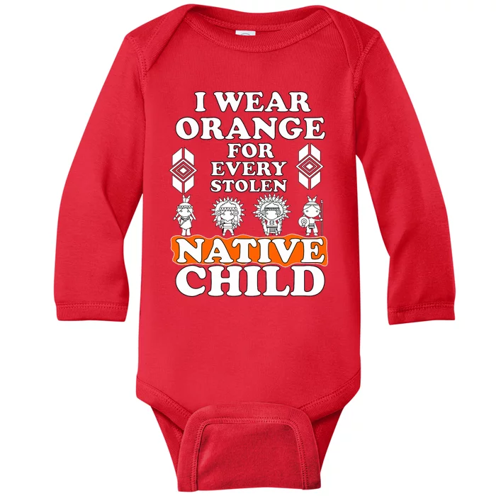 I Wear Orange For Every American Native Child Indian Pride Baby Long Sleeve Bodysuit