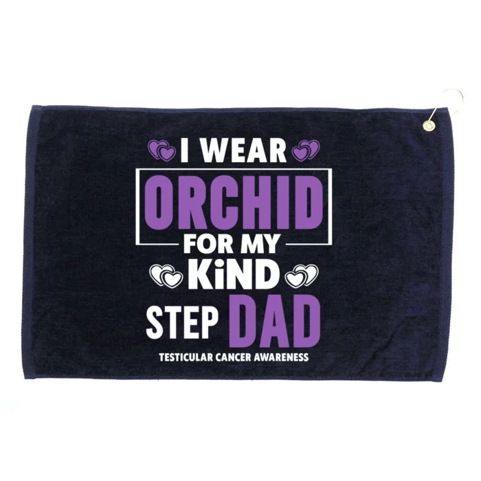 I Wear Orchid For My Step Dad Funny Gift Testicular Cancer Awareness Gift Grommeted Golf Towel