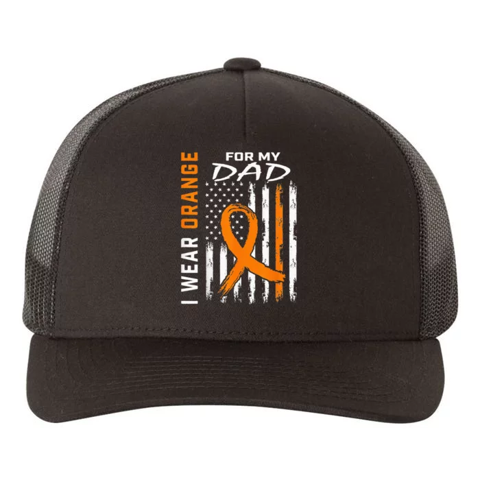 I Wear Orange For My Dad Kidney Cancer Awareness Flag Gifts Yupoong Adult 5-Panel Trucker Hat