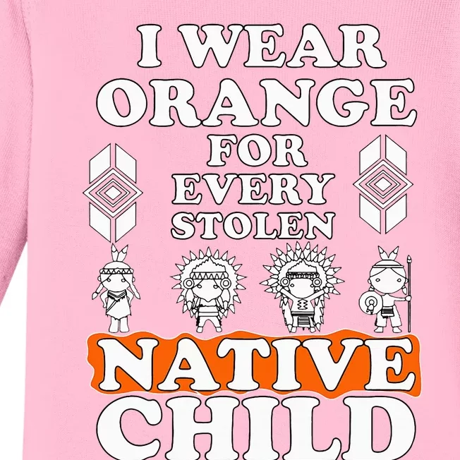 I Wear Orange For Every American Native Child Indian Pride Baby Long Sleeve Bodysuit