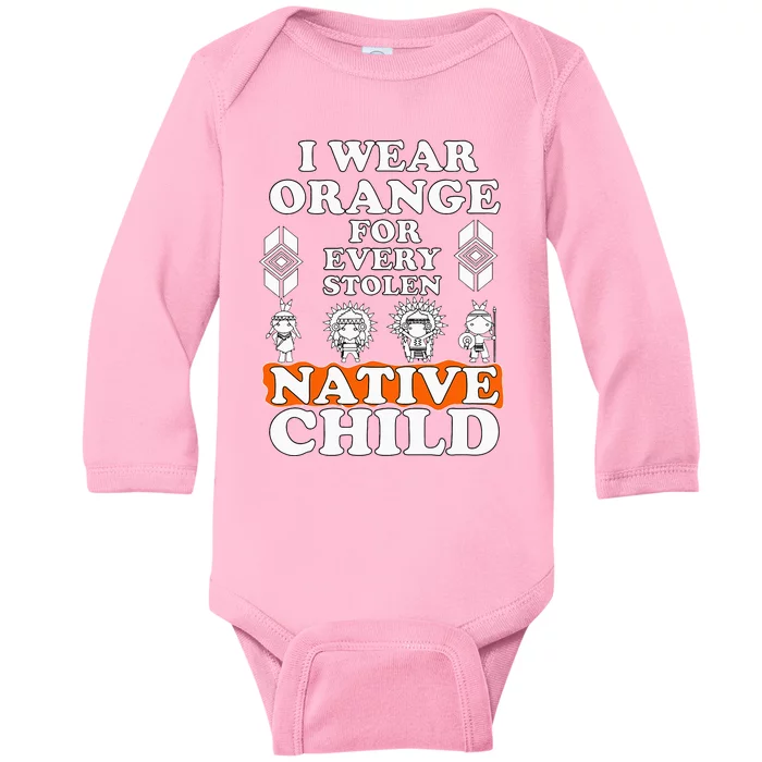 I Wear Orange For Every American Native Child Indian Pride Baby Long Sleeve Bodysuit