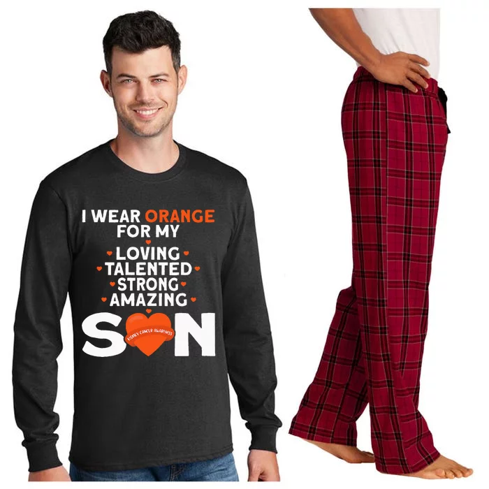 I Wear Orange For My Son Kidney Cancer Awareness Long Sleeve Pajama Set