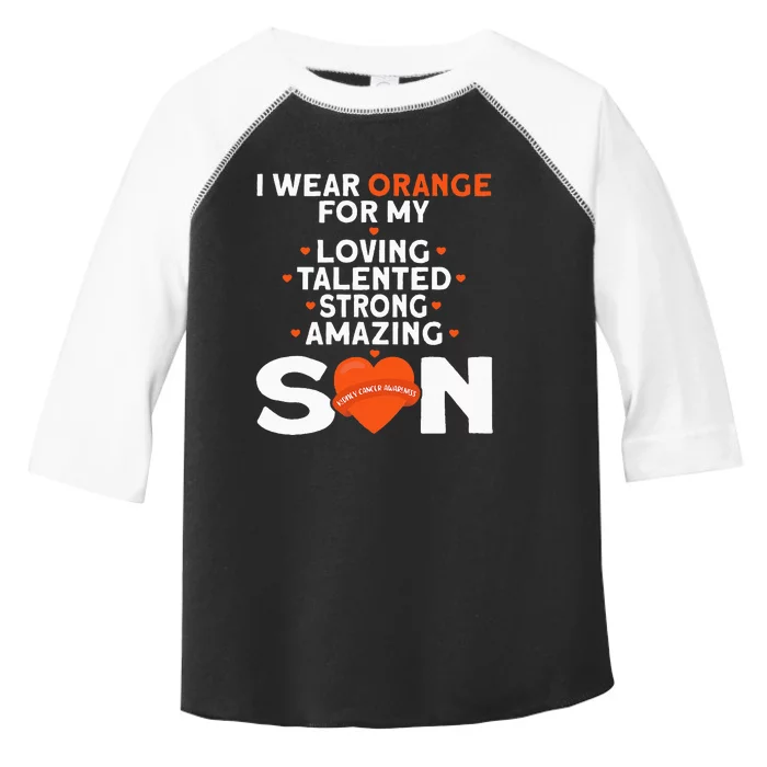 I Wear Orange For My Son Kidney Cancer Awareness Toddler Fine Jersey T-Shirt