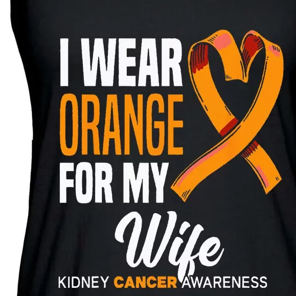 I Wear Orange For My Wife Kidney Cancer Awareness Ladies Essential Flowy Tank