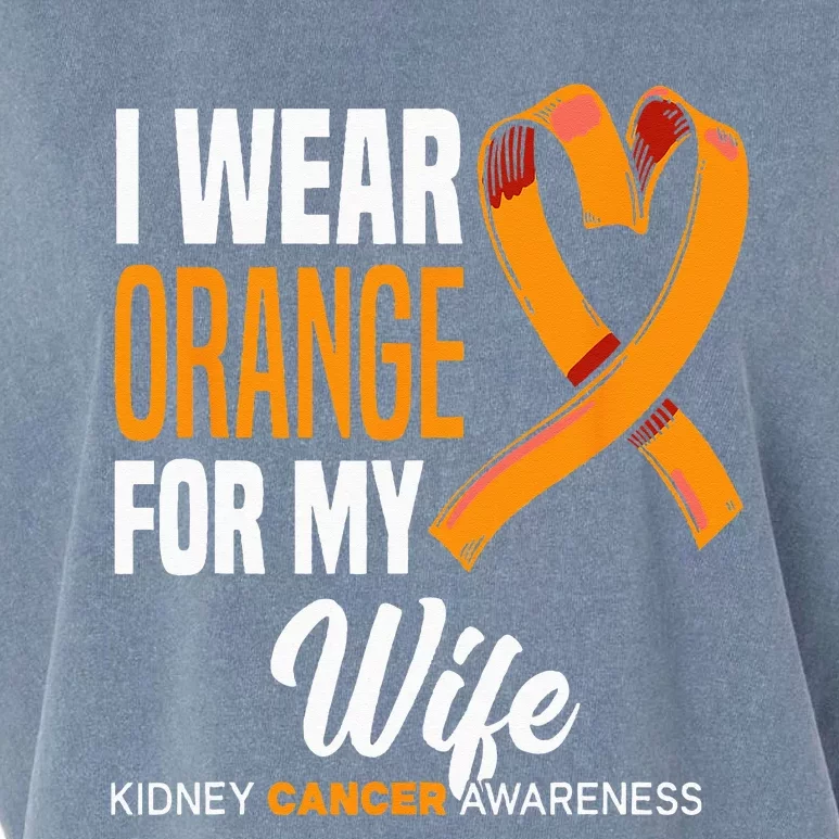 I Wear Orange For My Wife Kidney Cancer Awareness Garment-Dyed Women's Muscle Tee