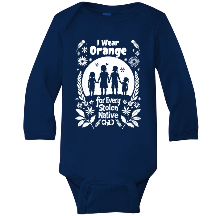 I Wear Orange For Every American Native Child Indian Pride Baby Long Sleeve Bodysuit