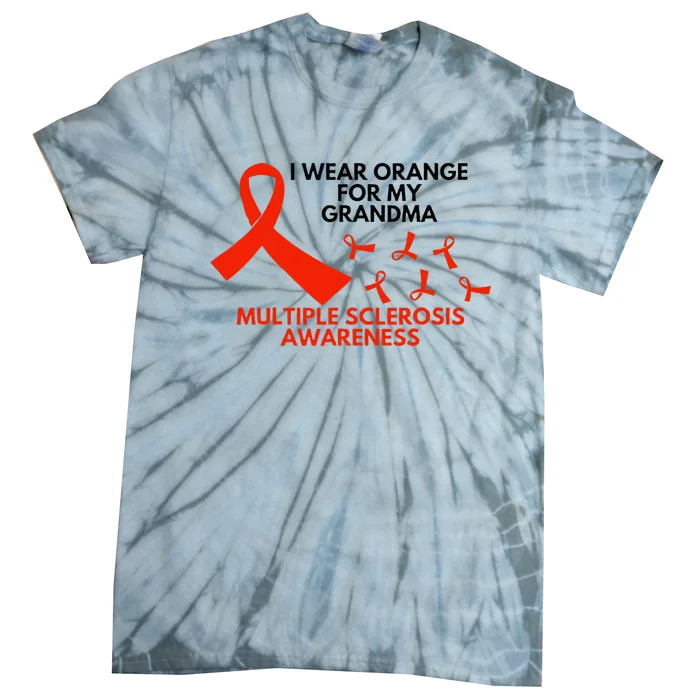 I Wear Orange For My Grandma Multiple Sclerosis Ms Awareness Tie-Dye T-Shirt