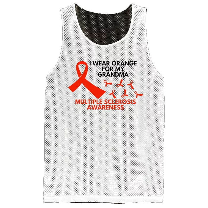 I Wear Orange For My Grandma Multiple Sclerosis Ms Awareness Mesh Reversible Basketball Jersey Tank