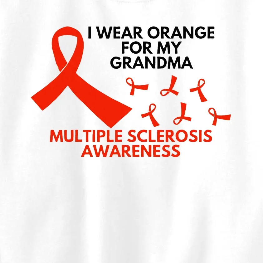 I Wear Orange For My Grandma Multiple Sclerosis Ms Awareness Kids Sweatshirt