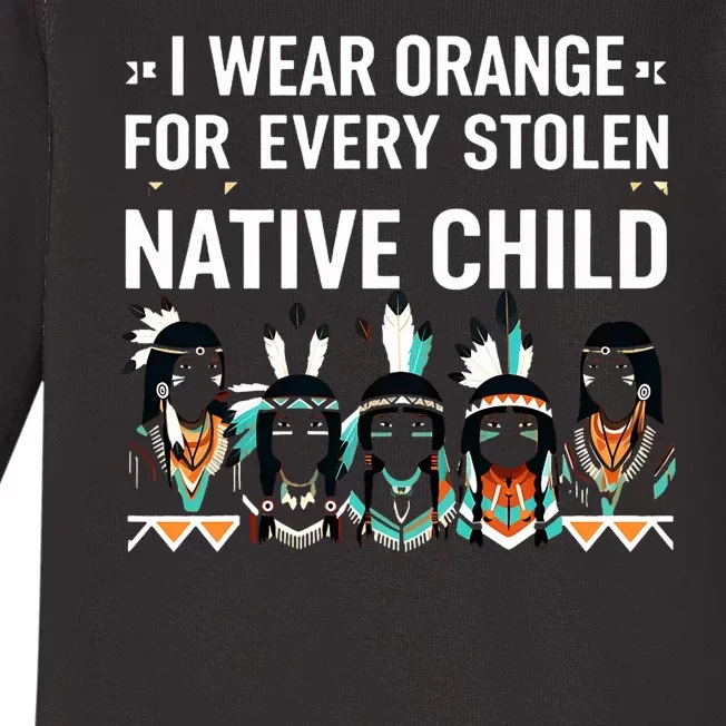 I Wear Orange For Every American Native Child Indian Pride Baby Long Sleeve Bodysuit