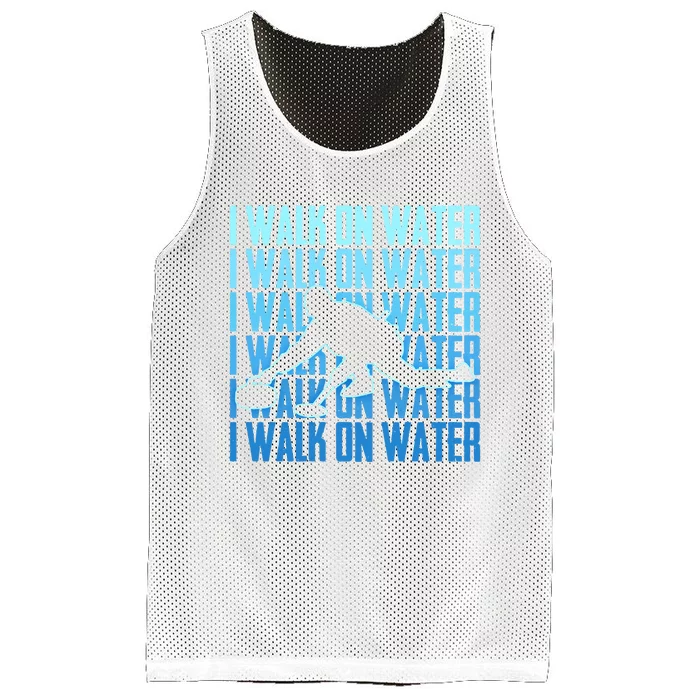 I Walk On Water Curling Cute Gift Mesh Reversible Basketball Jersey Tank