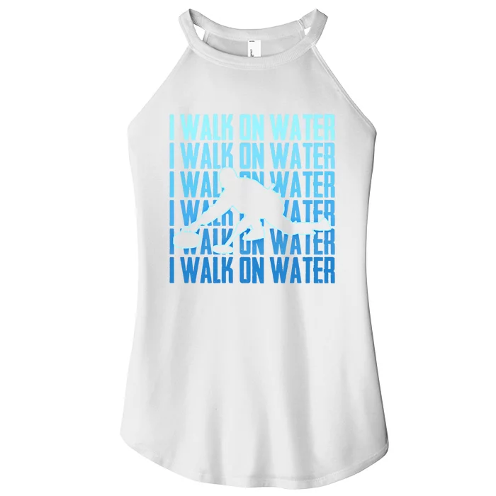 I Walk On Water Curling Cute Gift Women’s Perfect Tri Rocker Tank