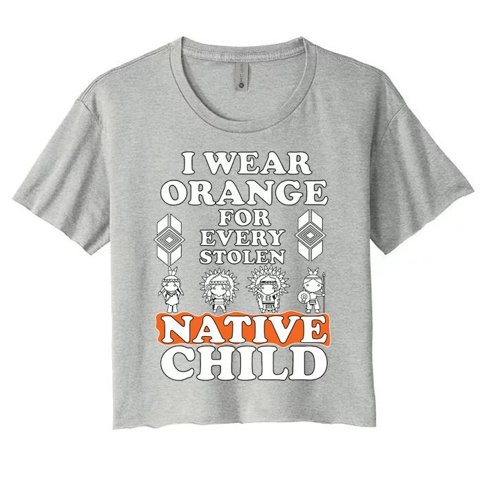 I Wear Orange For Every American Native Child Indian Pride Women's Crop Top Tee