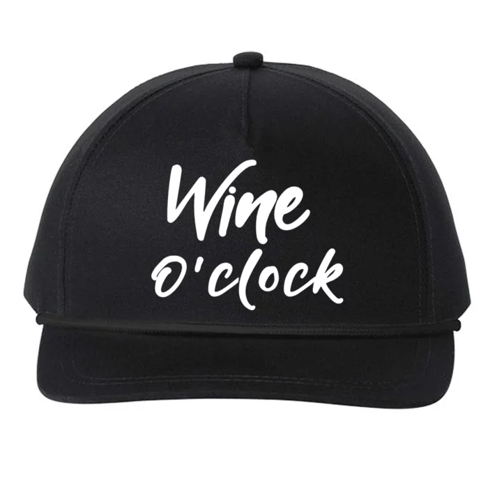 It's Wine O'clock Funny Gift Funny Wine Mom Lover Gift Snapback Five-Panel Rope Hat