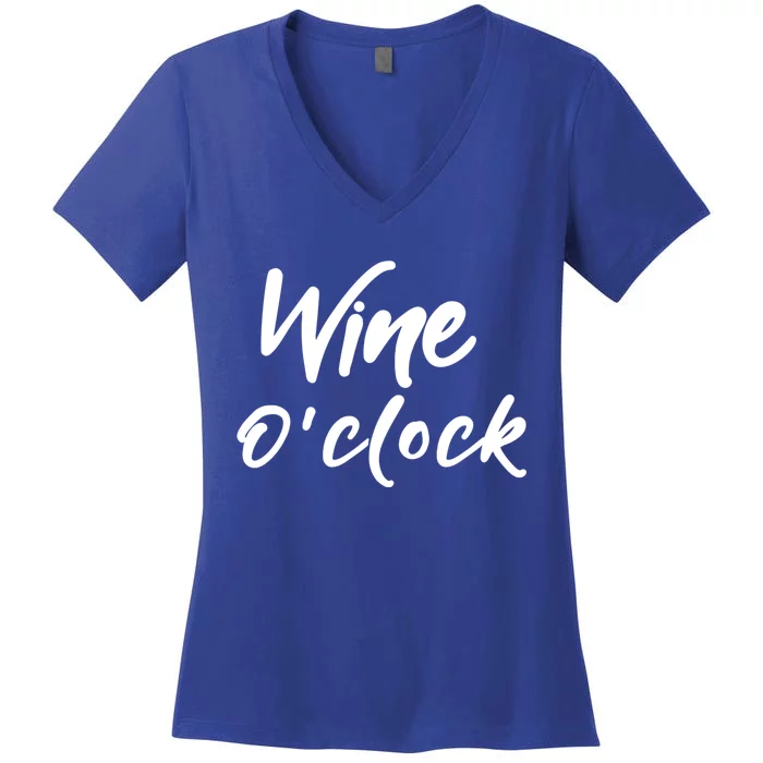 It's Wine O'clock Funny Gift Funny Wine Mom Lover Gift Women's V-Neck T-Shirt