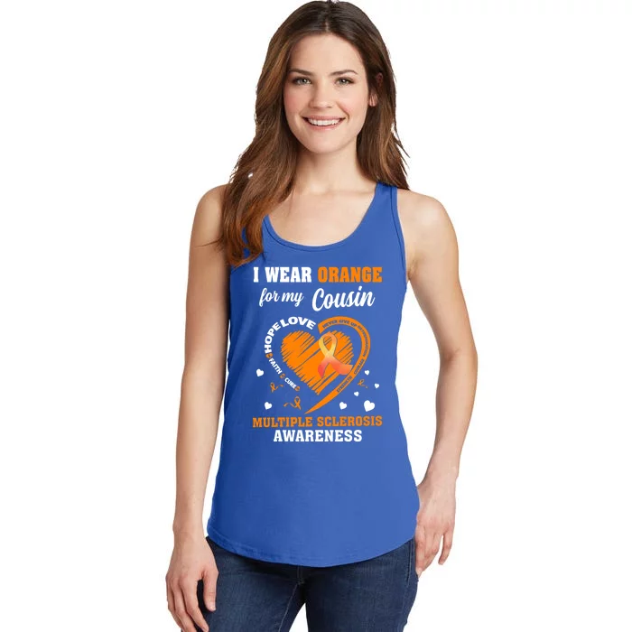 I Wear Orange For My Cousin Multiple Sclerosis Ms Cute Gift Ladies Essential Tank