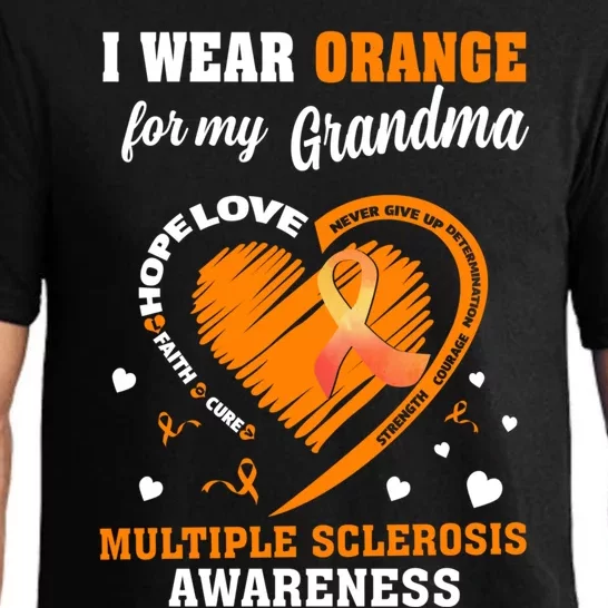 I Wear Orange For My Grandma Multiple Sclerosis Ms Cool Gift Pajama Set