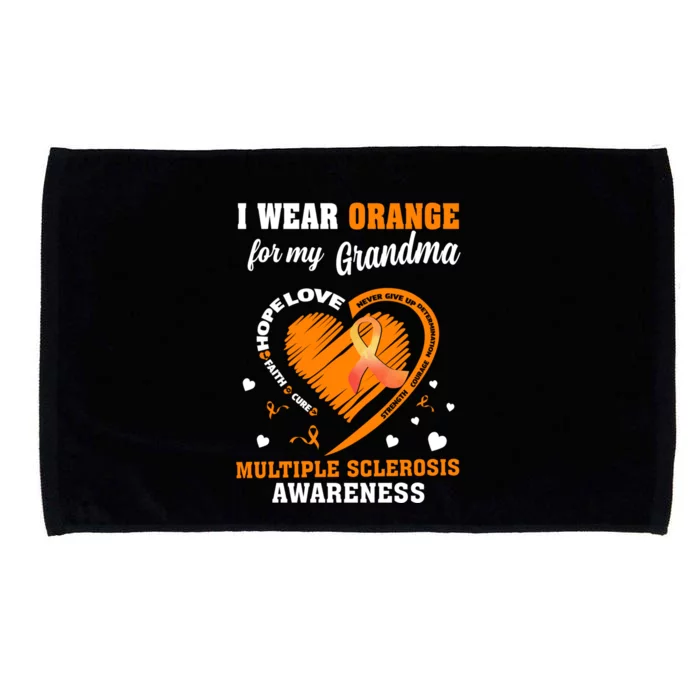 I Wear Orange For My Grandma Multiple Sclerosis Ms Cool Gift Microfiber Hand Towel