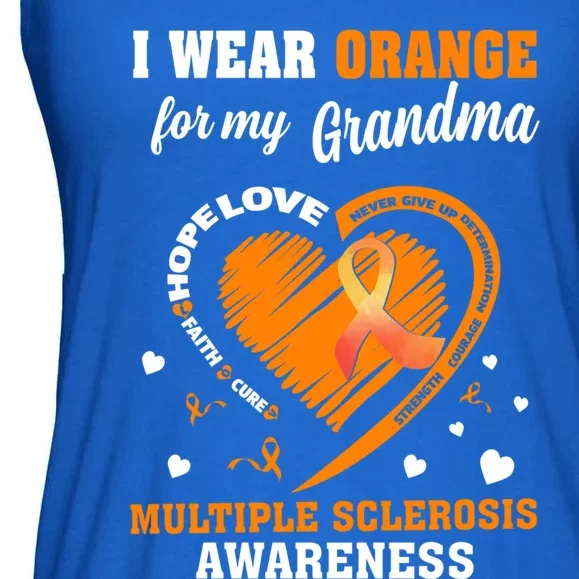 I Wear Orange For My Grandma Multiple Sclerosis Ms Cool Gift Ladies Essential Flowy Tank