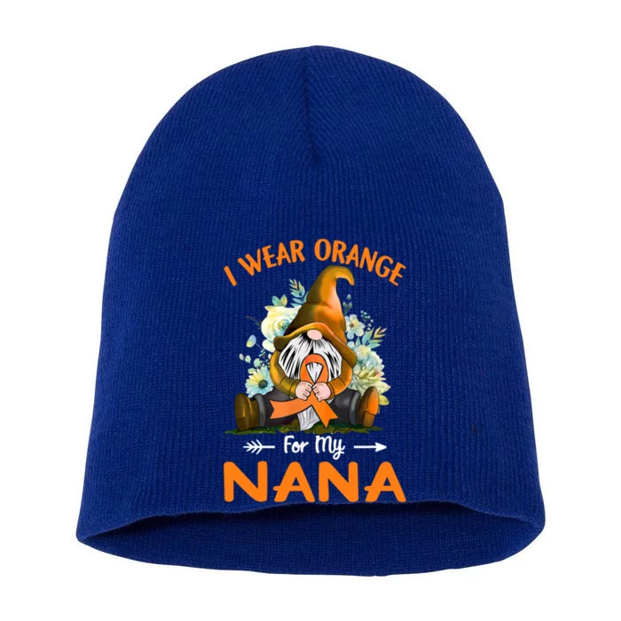 I Wear Orange Nana Multiple Sclerosis Ms Gnome Funny Gift Short Acrylic Beanie