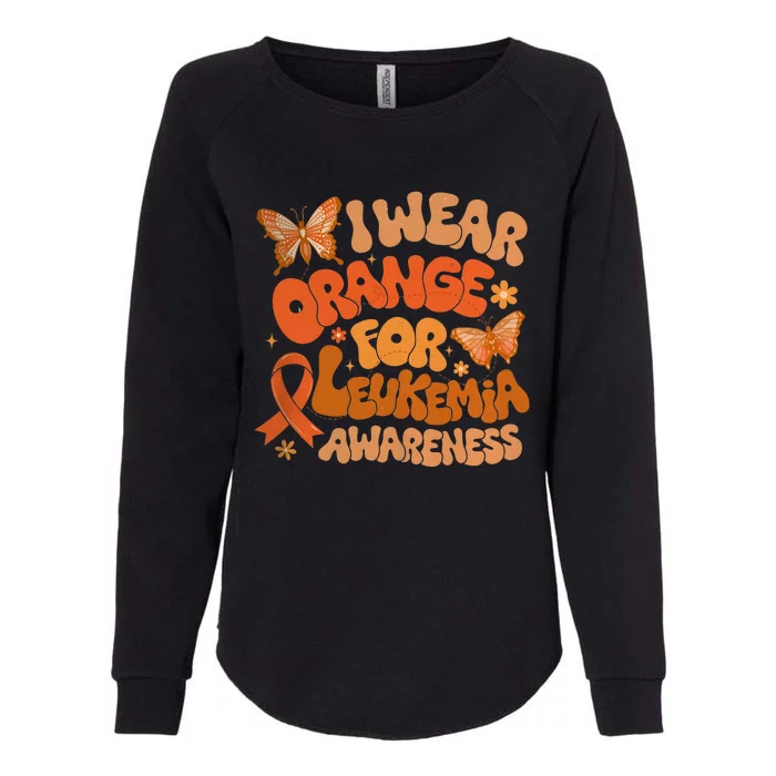 I Wear Orange For Leukemia Awareness Womens California Wash Sweatshirt