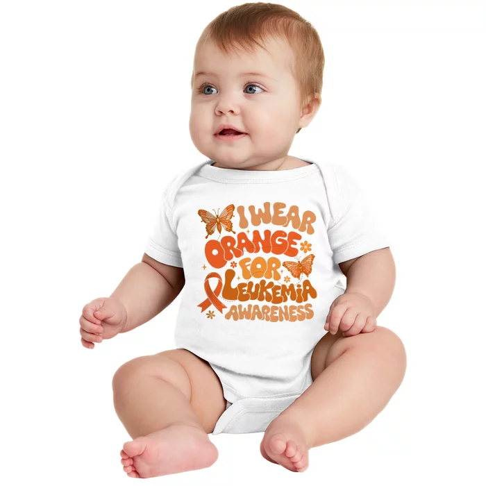 I Wear Orange For Leukemia Awareness Baby Bodysuit