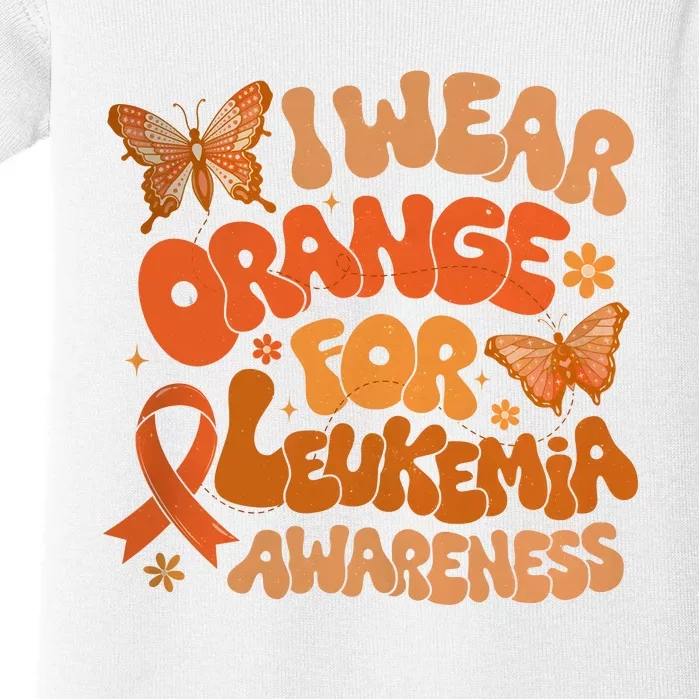 I Wear Orange For Leukemia Awareness Baby Bodysuit