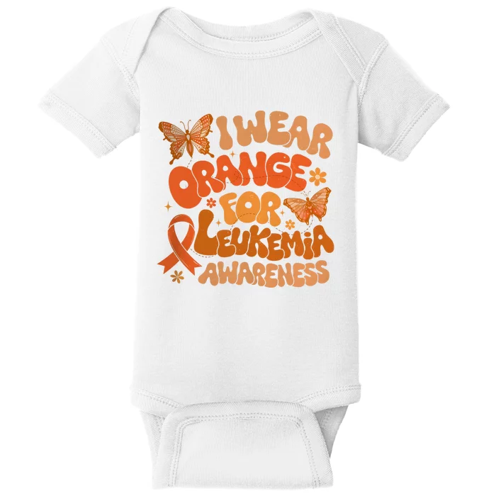 I Wear Orange For Leukemia Awareness Baby Bodysuit