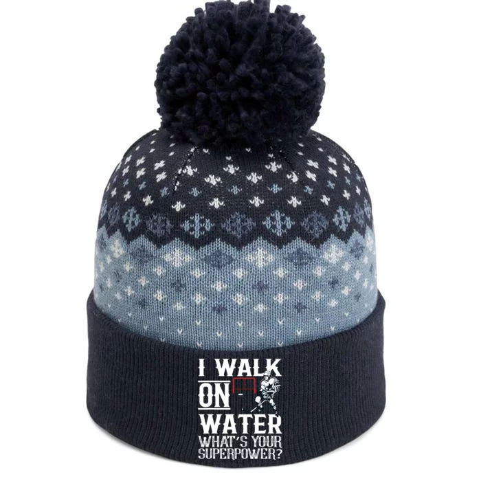 I Walk On Water Ice Hockey Tee Men Women The Baniff Cuffed Pom Beanie