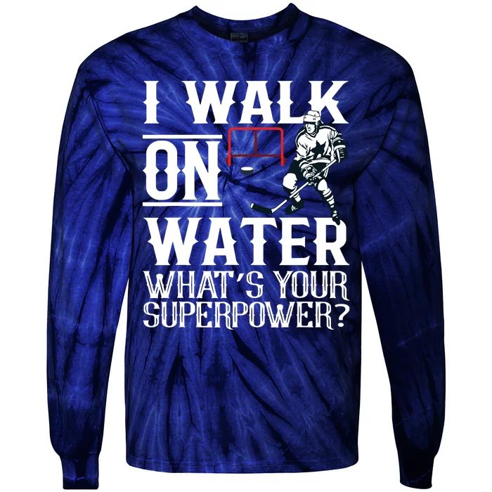 I Walk On Water Ice Hockey Tee Men Women Tie-Dye Long Sleeve Shirt