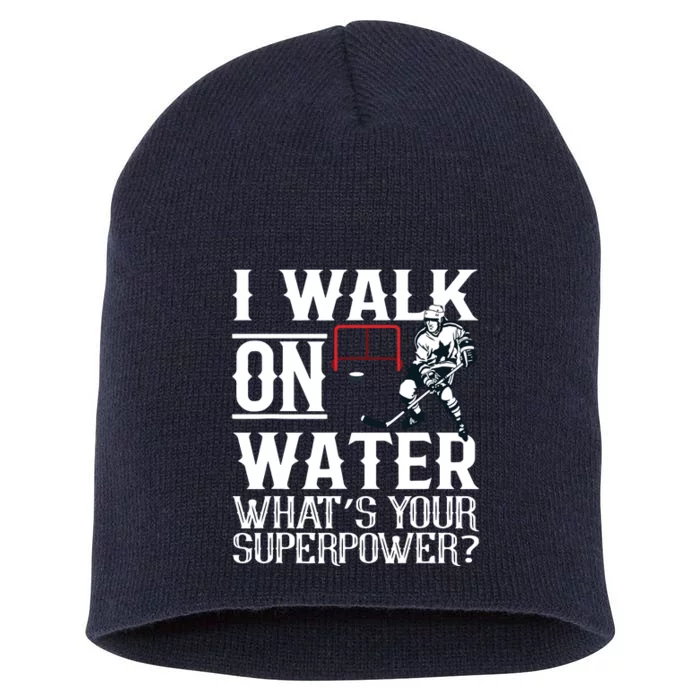 I Walk On Water Ice Hockey Tee Men Women Short Acrylic Beanie