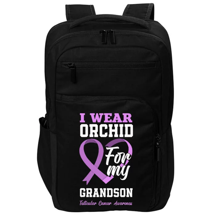 I Wear Orchid For My Grandson Testicular Cancer Awareness Impact Tech Backpack