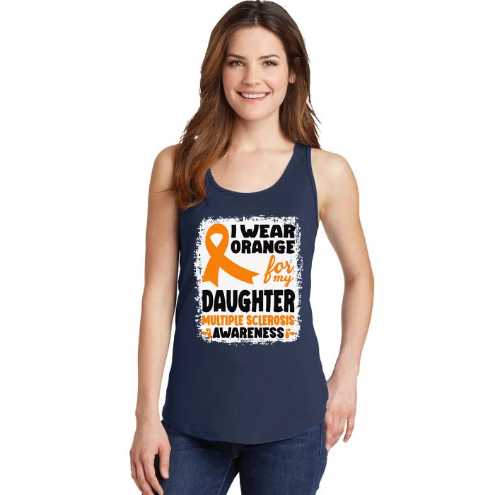 I Wear Orange For My Daughter Multiple Sclerosis Awareness Ladies Essential Tank