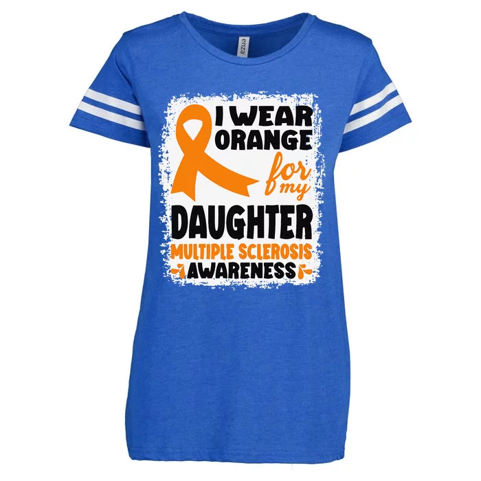 I Wear Orange For My Daughter Multiple Sclerosis Awareness Enza Ladies Jersey Football T-Shirt