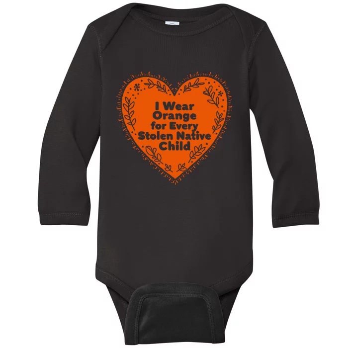 I Wear Orange For Every American Native Child Indian Pridë Baby Long Sleeve Bodysuit