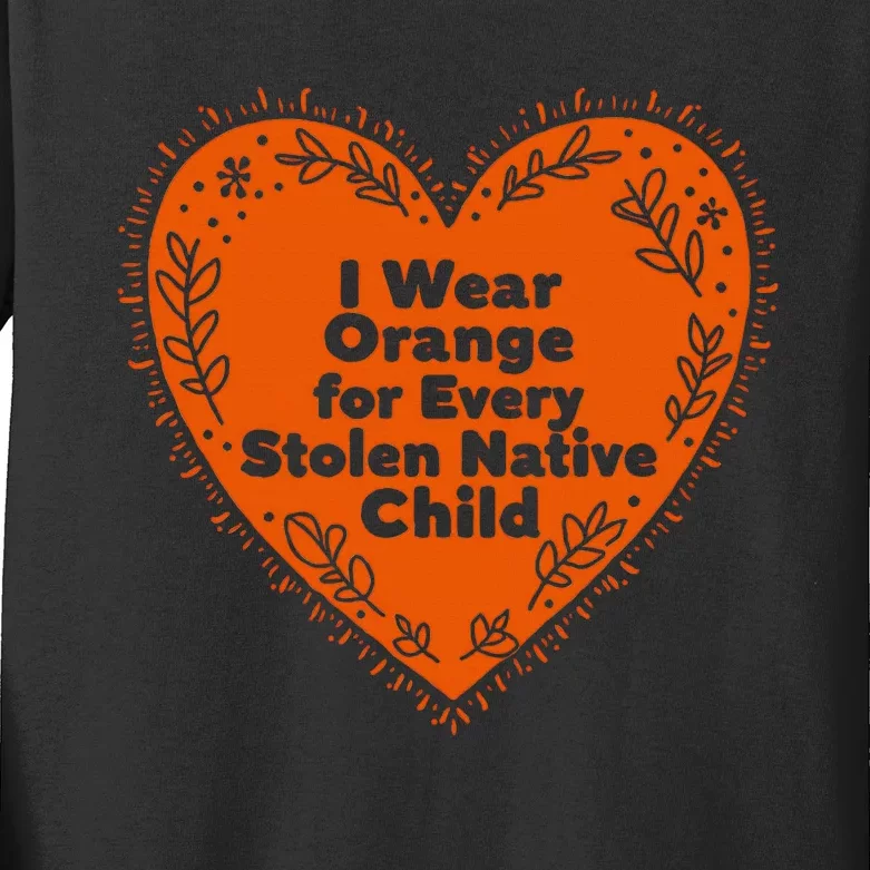 I Wear Orange For Every American Native Child Indian Pridë Kids Long Sleeve Shirt