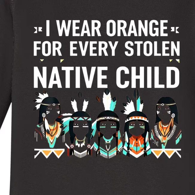 I Wear Orange For Every American Native Child Baby Long Sleeve Bodysuit