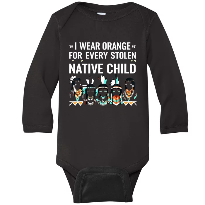 I Wear Orange For Every American Native Child Baby Long Sleeve Bodysuit