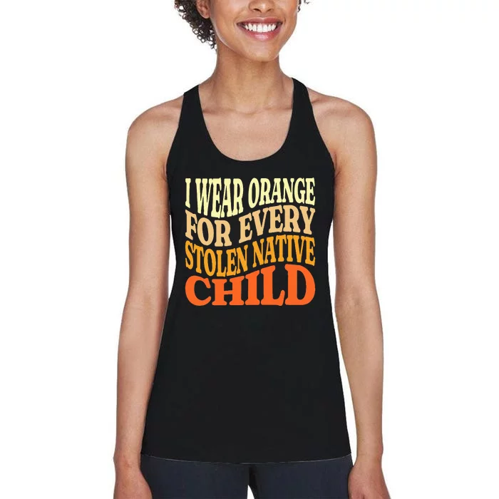 I Wear Orange For Every American Native Child Indian Pride Women's Racerback Tank