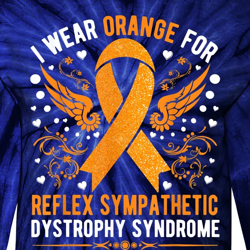 I Wear Orange For Reflex Sympathetic Dystrophy Awareness Tie-Dye Long Sleeve Shirt