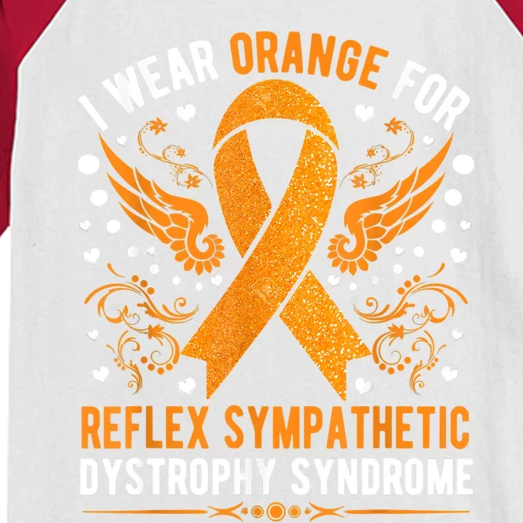 I Wear Orange For Reflex Sympathetic Dystrophy Awareness Kids Colorblock Raglan Jersey