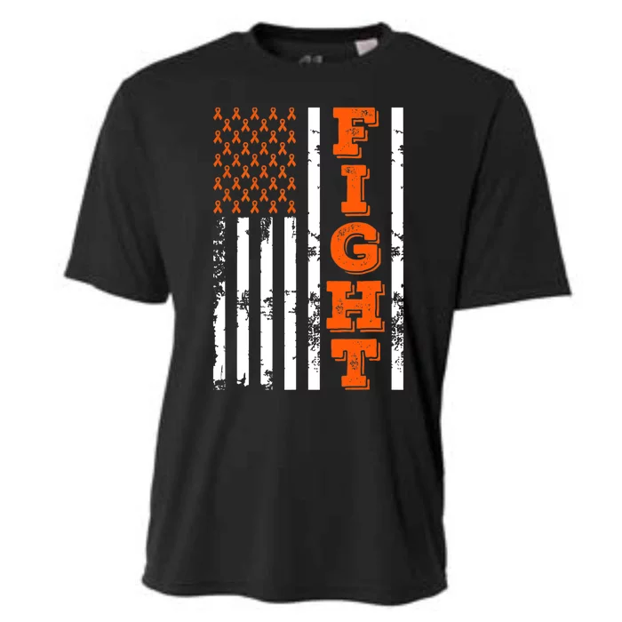 I Wear Orange Fight Kidney Cancer Awareness American Flag Cooling Performance Crew T-Shirt