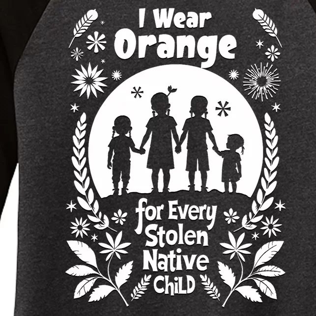 I Wear Orange For Every American Native Child Indian Pride Women's Tri-Blend 3/4-Sleeve Raglan Shirt