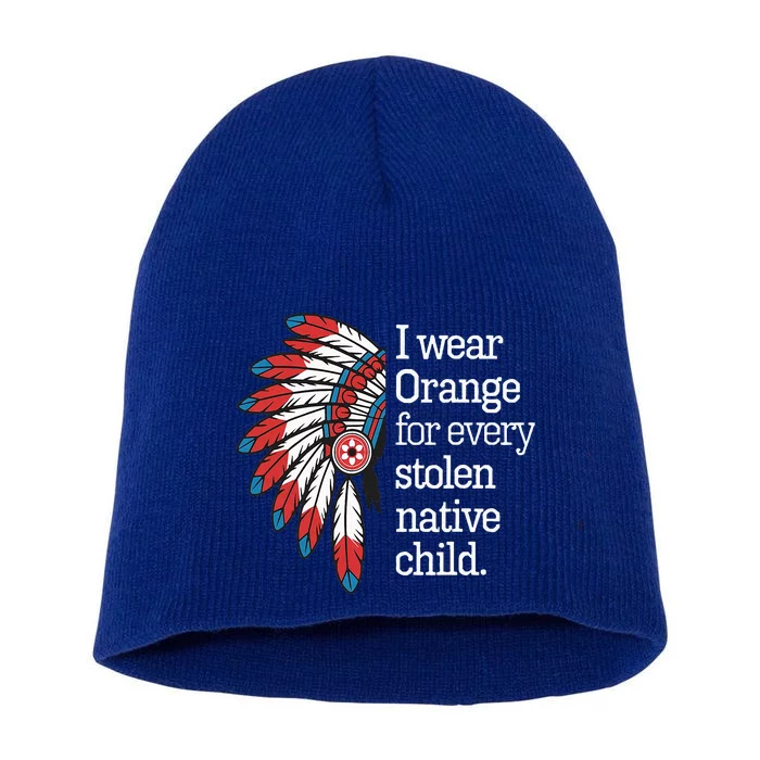 I Wear Orange For Every American Native Child Short Acrylic Beanie