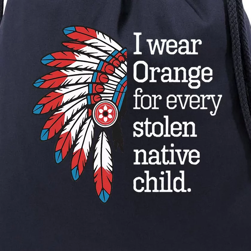 I Wear Orange For Every American Native Child Drawstring Bag