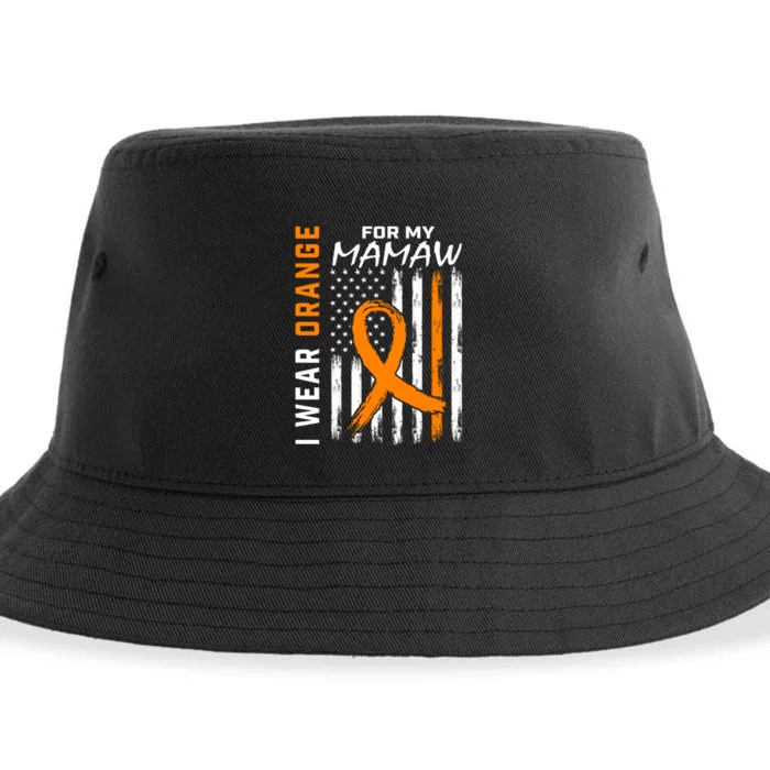 I Wear Orange For My Mamaw Kidney Cancer Awareness Flag Sustainable Bucket Hat